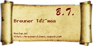 Breuner Tímea névjegykártya